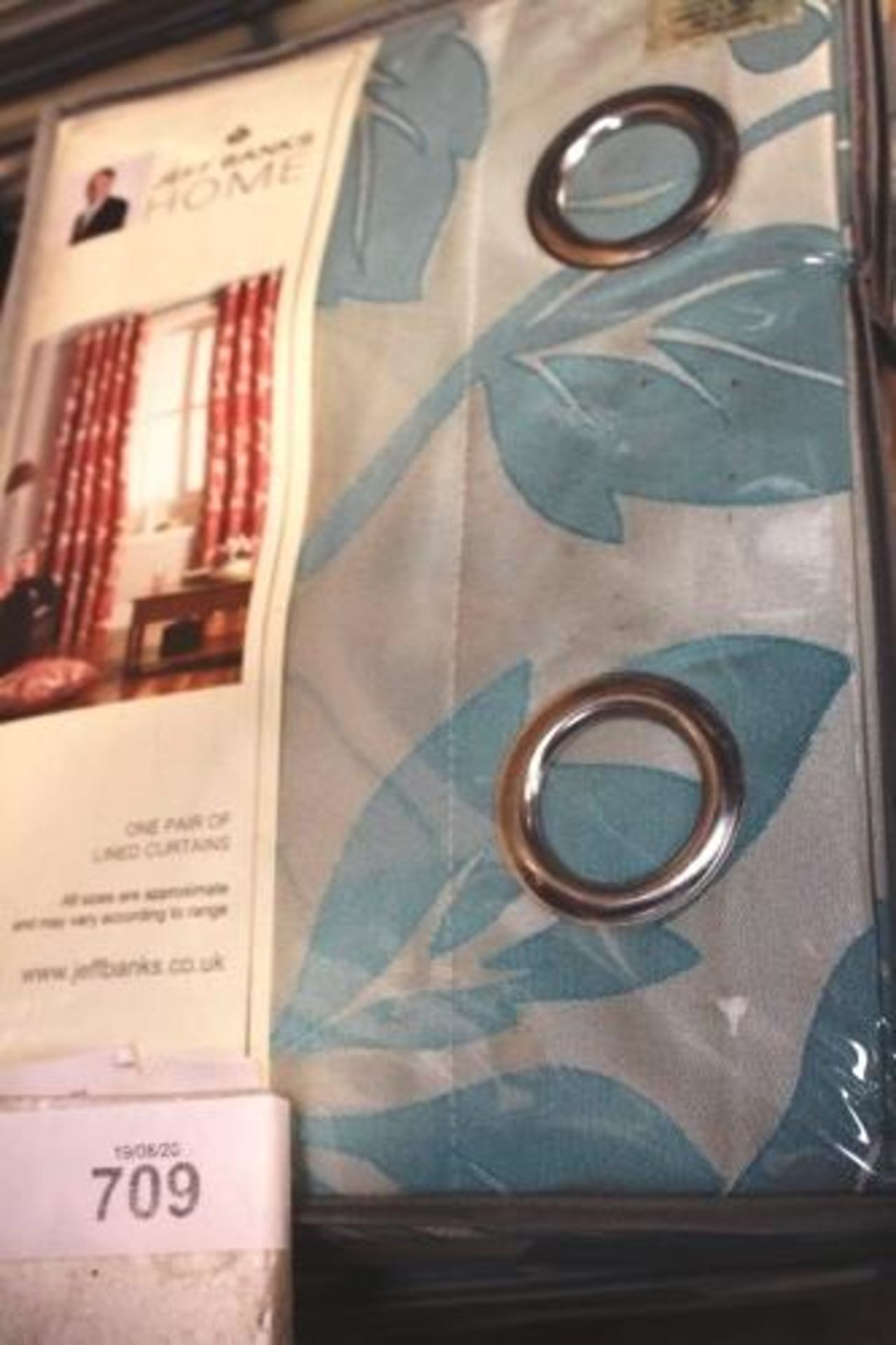 4 x pairs of Jeff Banks Home teal fully lined eyelet curtains, size 168 x 183cm - New in pack, - Image 2 of 3