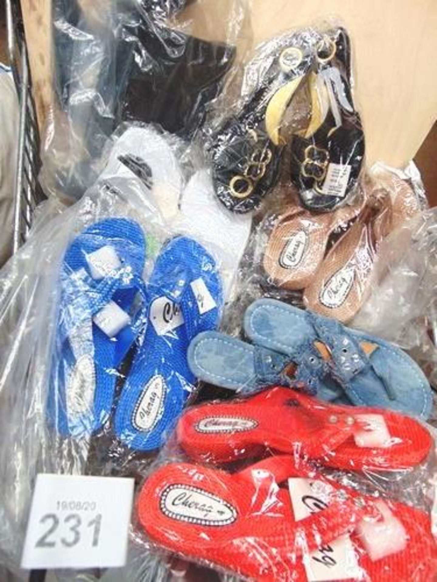 Approximately 20 x pairs of ladies sandals and beach wear including Dunlop and Cherag toe post
