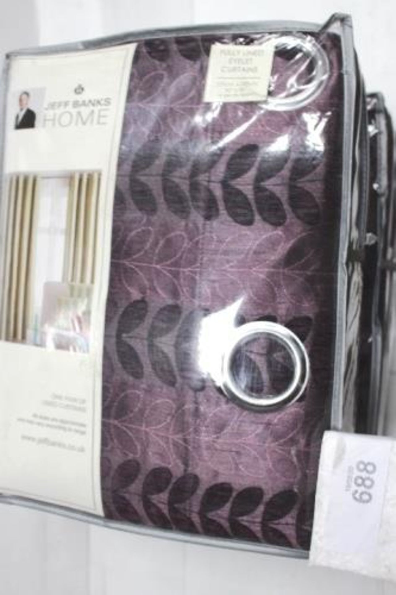 4 x Jeff Banks Home Alison Sierra RMC aubergine fully lined curtains, size 229 x 229cm - New in