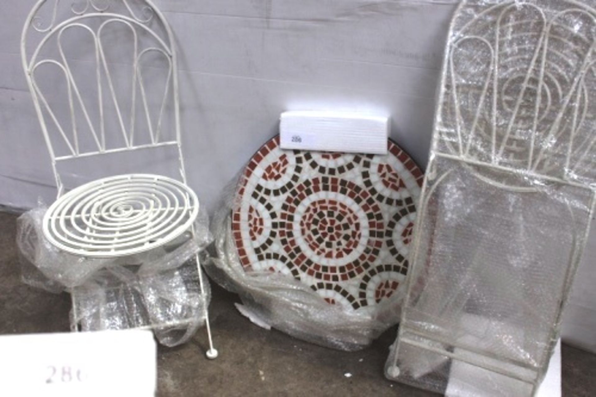 A pair of Royalcraft Romance folding chairs in antique white, Ref: 665001, together with a