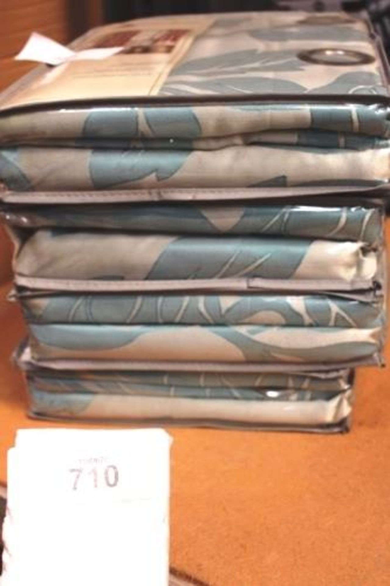 4 x pairs of Jeff Banks Home teal fully lined eyelet curtains, size 168 x 183cm - New in pack,