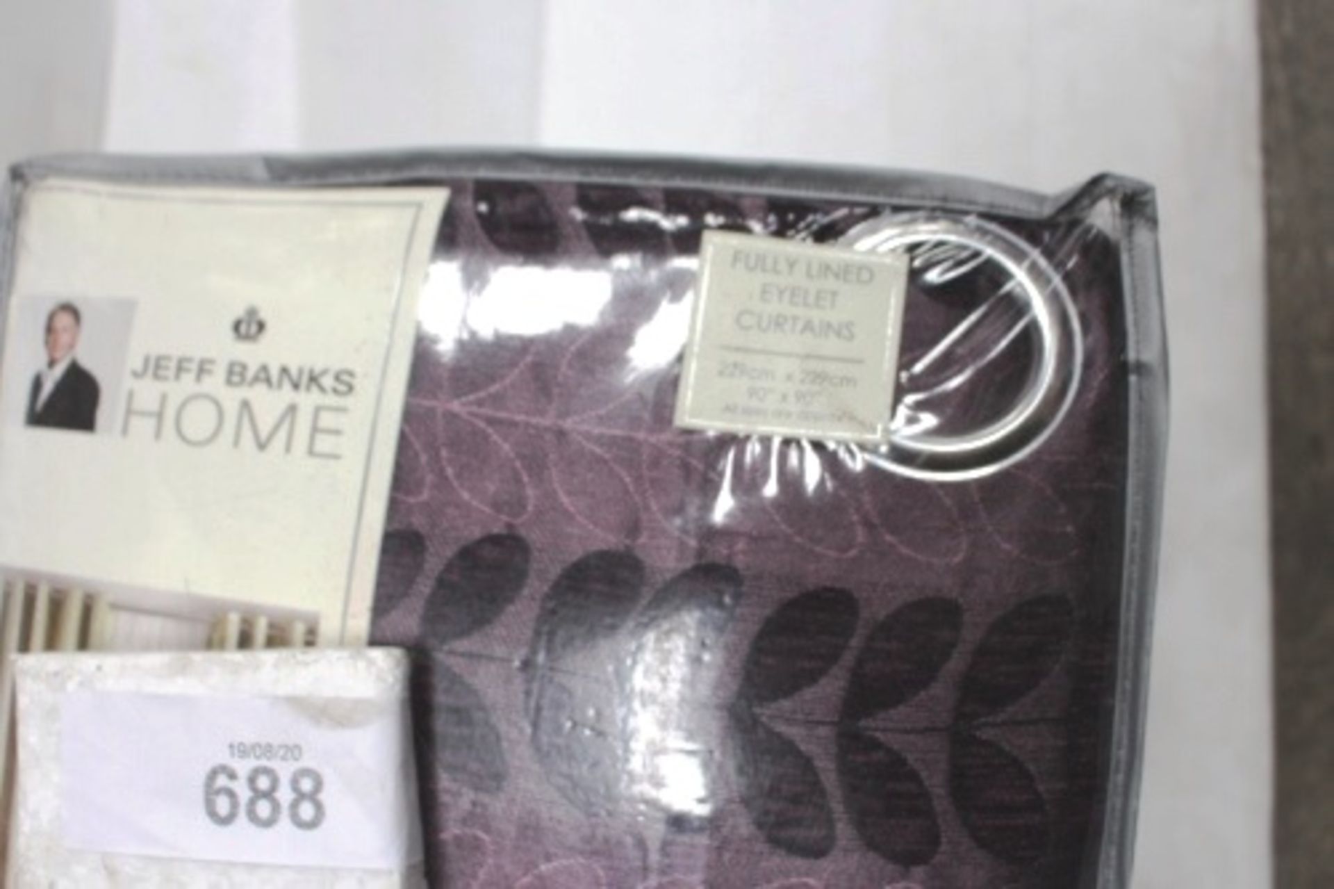 4 x Jeff Banks Home Alison Sierra RMC aubergine fully lined curtains, size 229 x 229cm - New in - Image 2 of 3