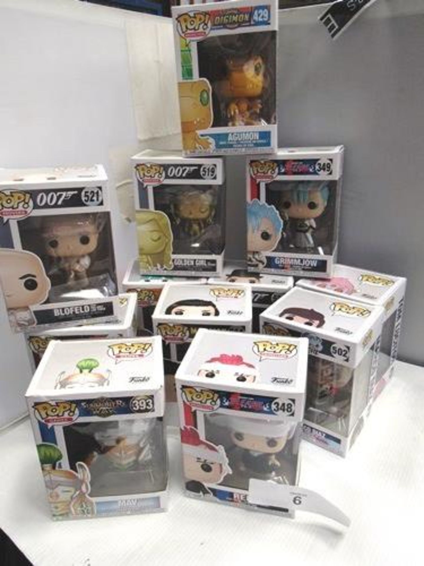 12 x Funko Pop figures, assortment of characters from 007, movies, TV and animation - New (C7D)