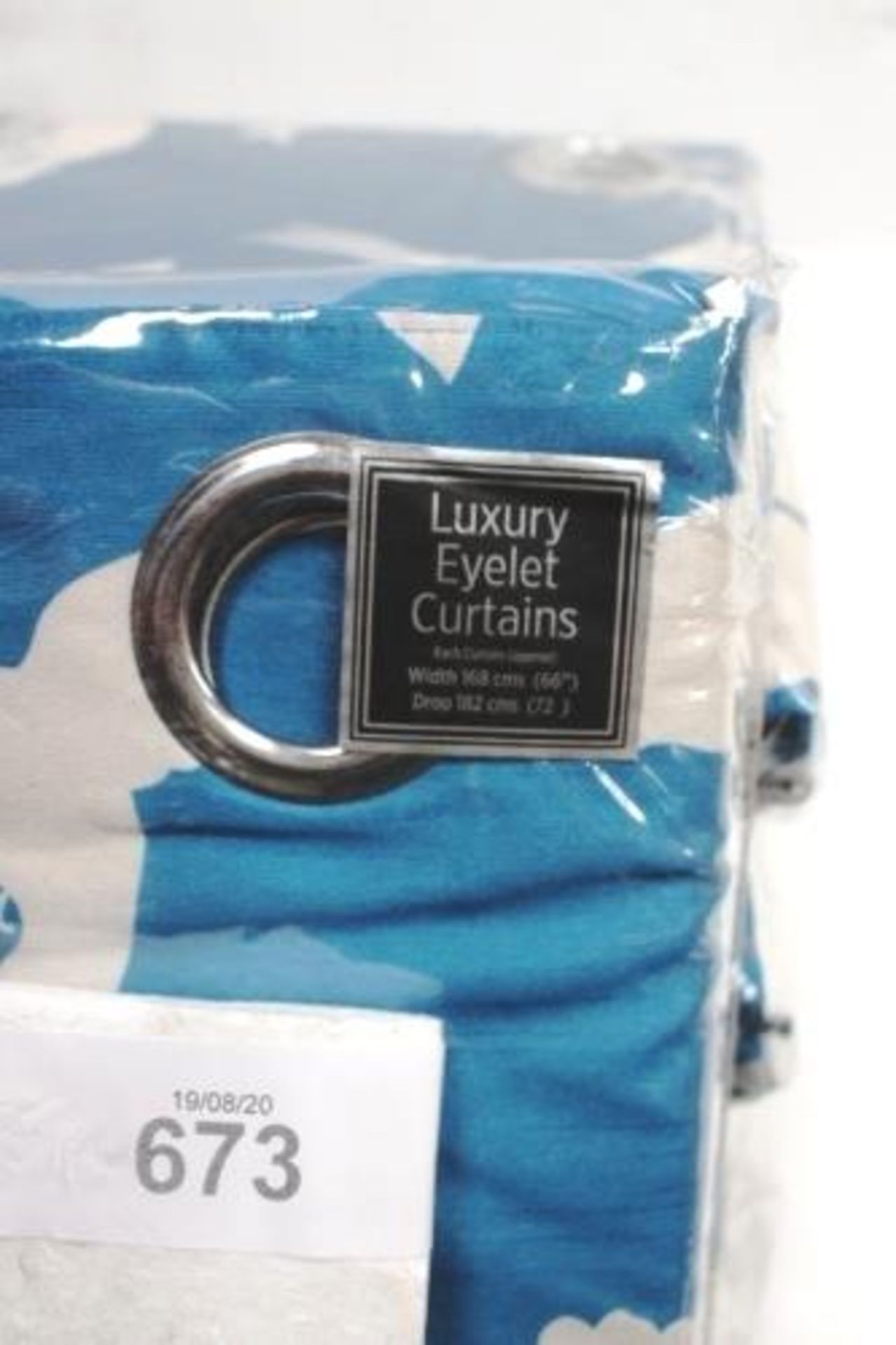 5 x pairs of Rosenthal Curtina teal lined eyelet silhouette floral curtains, size 168 x 182cm - - Image 3 of 3