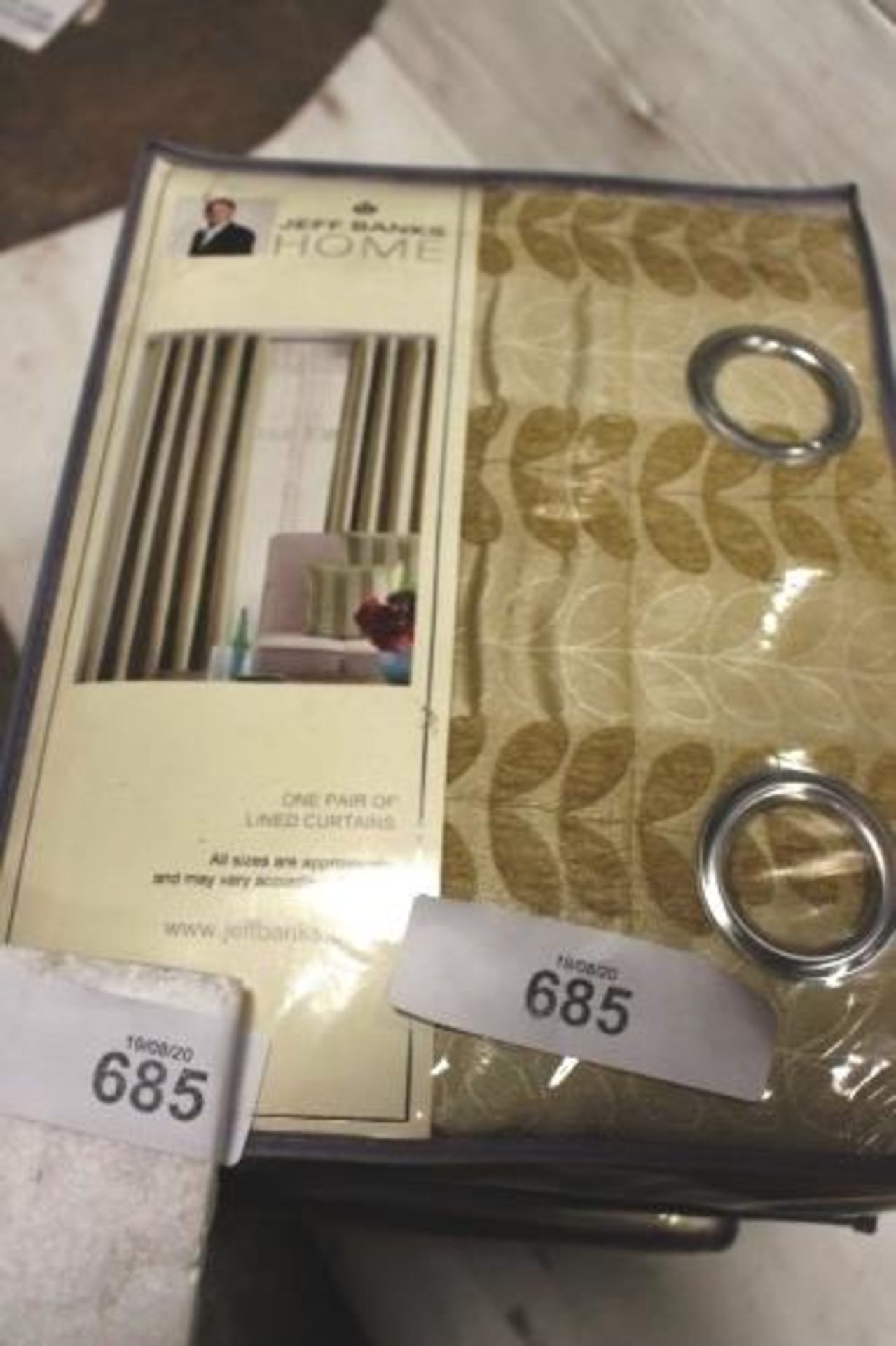 4 x pairs of Jeff Banks Home Sierra lined RME lime lined curtains, size 168 x 183cm - New in pack, - Image 2 of 3