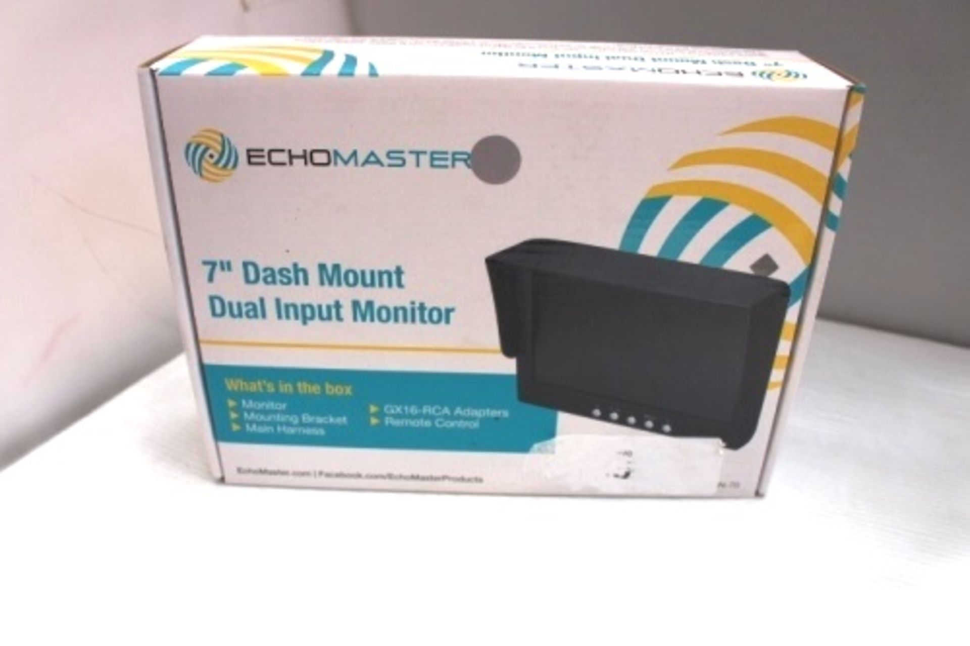 1 x Echomaster 7" dash mount dual input monitor, RRP £129.95 - New (C11C)