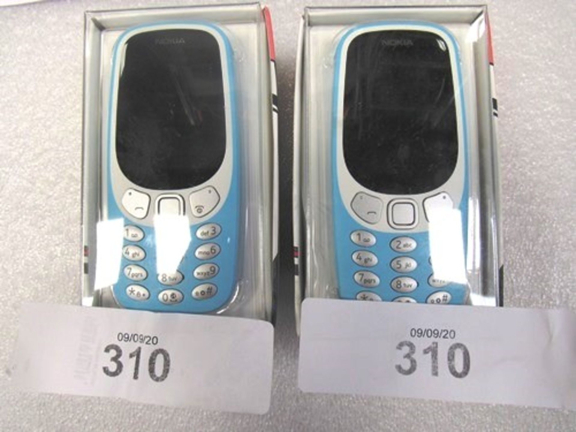 2 x Nokia 33103G phones , REF: TA-1022, IMEI: 355819091042071 and 35581909101982 - 1 x Sealed new