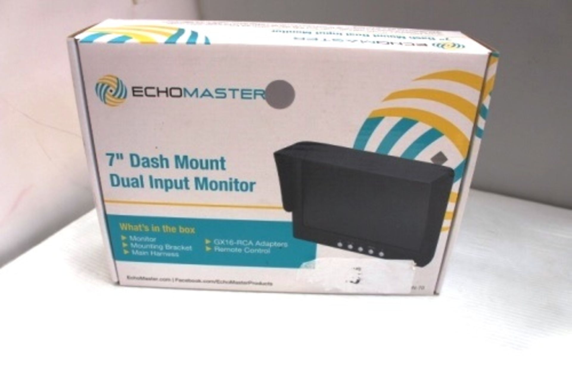 1 x Echomaster 7" dash mount dual input monitor, RRP £129.95 - New (C11C)