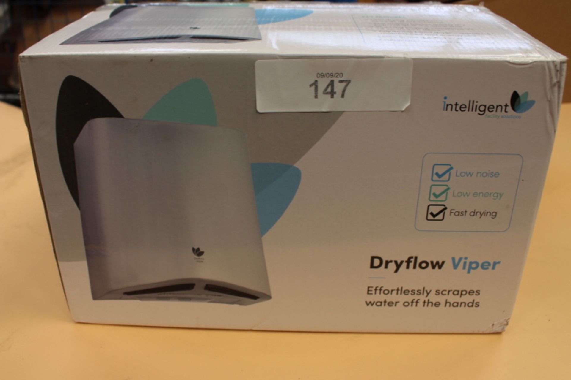 1 x Dryflow Viper hand dryer, model DFVP02 in brushed satin - New (CC1)