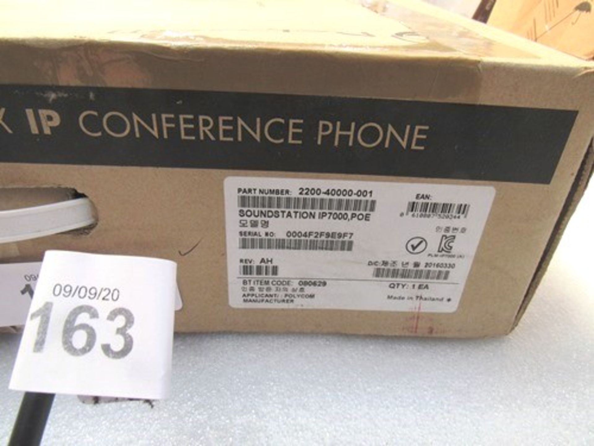 1 x Polycom SoundStation IP7000 POE conference phone, P.N. 2200-4000-001 - New in box, box open ( - Image 2 of 4