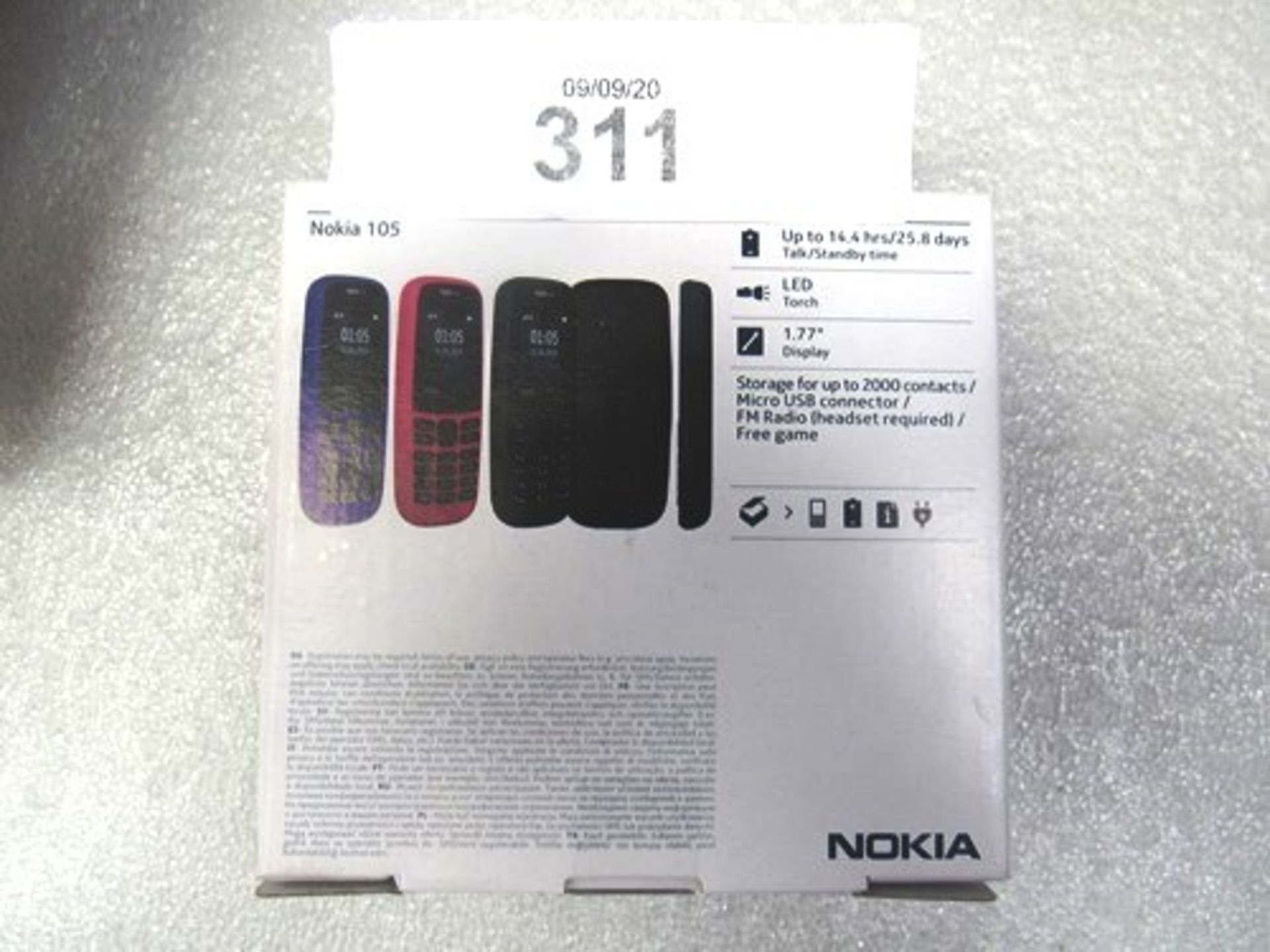 10 x Nokia 105 black phones, model 16KIGBO1A14 TA-1203 S5 - Sealed new in box. These phones have not - Image 3 of 3