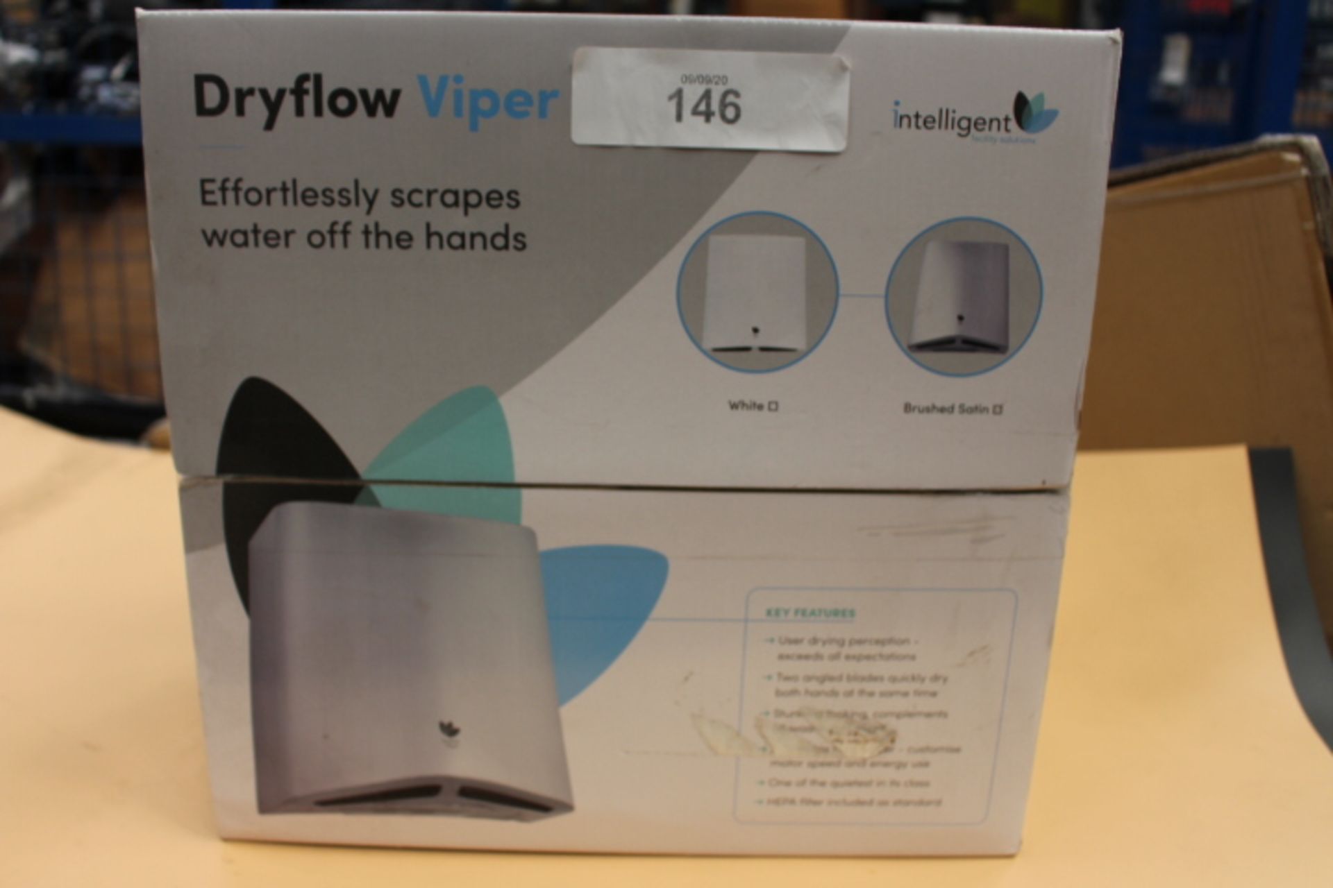 1 x Dryflow Viper hand dryer, model DFVP02 in brushed satin - New (CC1)