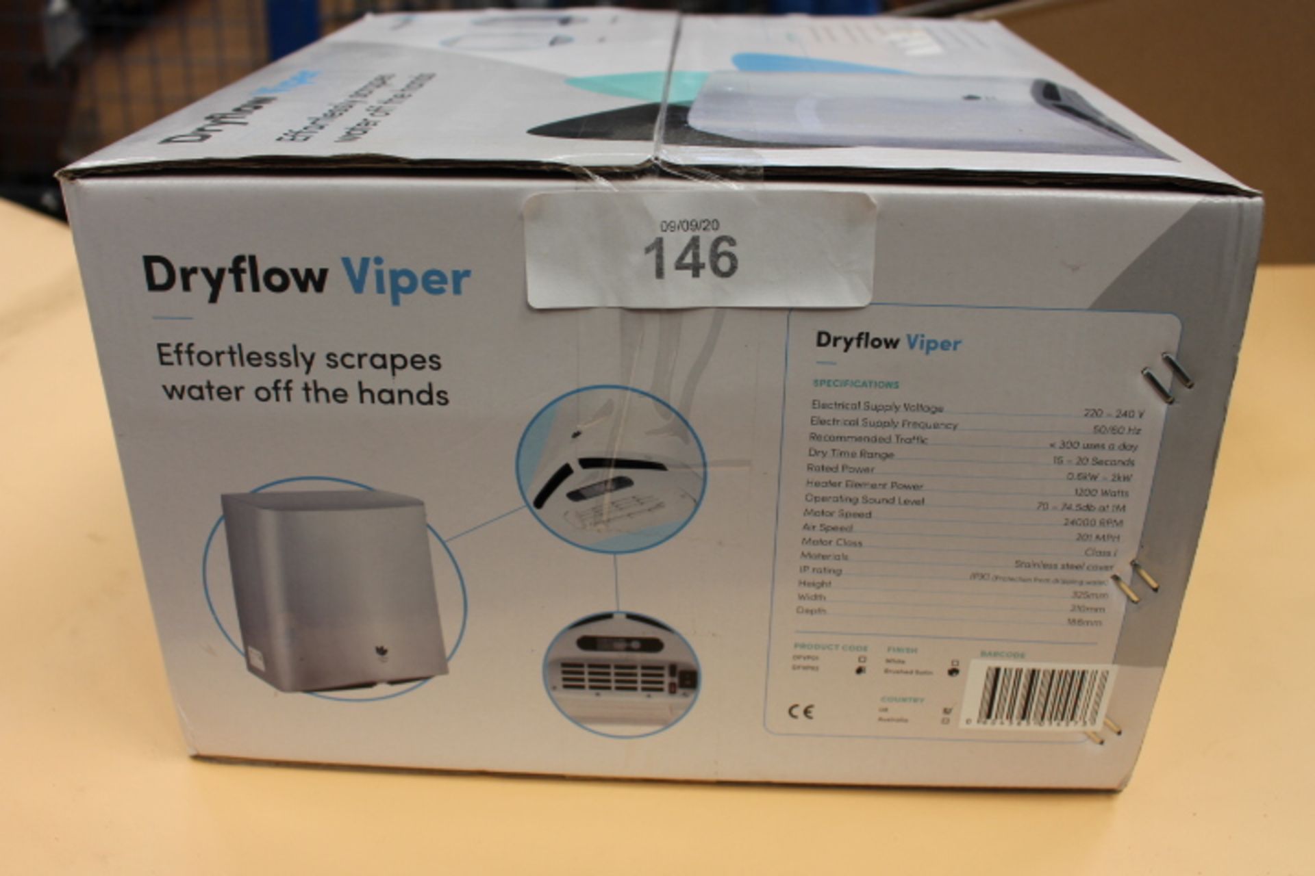 1 x Dryflow Viper hand dryer, model DFVP02 in brushed satin - New (CC1) - Image 2 of 2