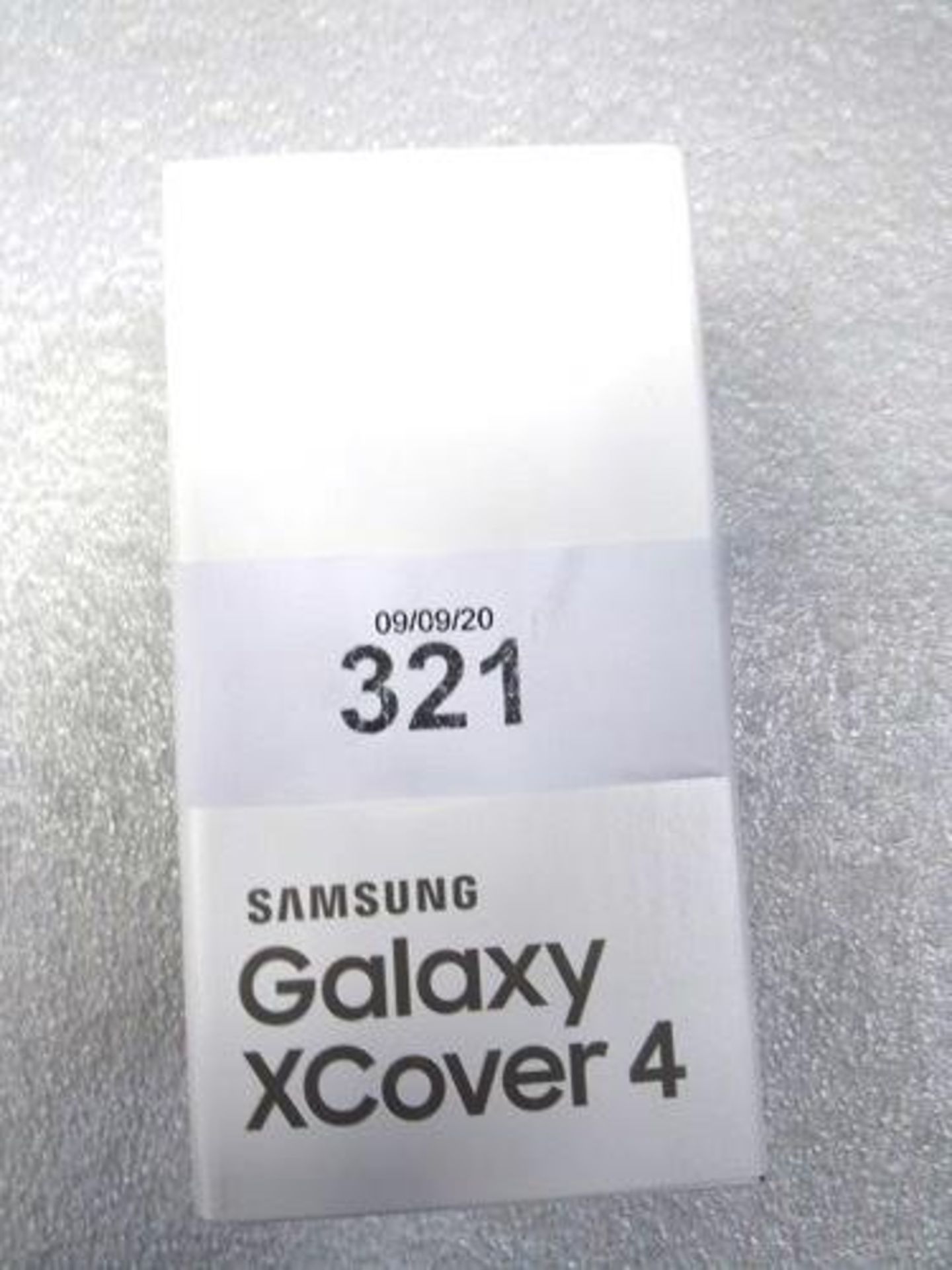 A black Samsung 16gb Galaxy XCover 4 smart phone, model SM-G390F, IMEI: 355215/10 559996/8 - New