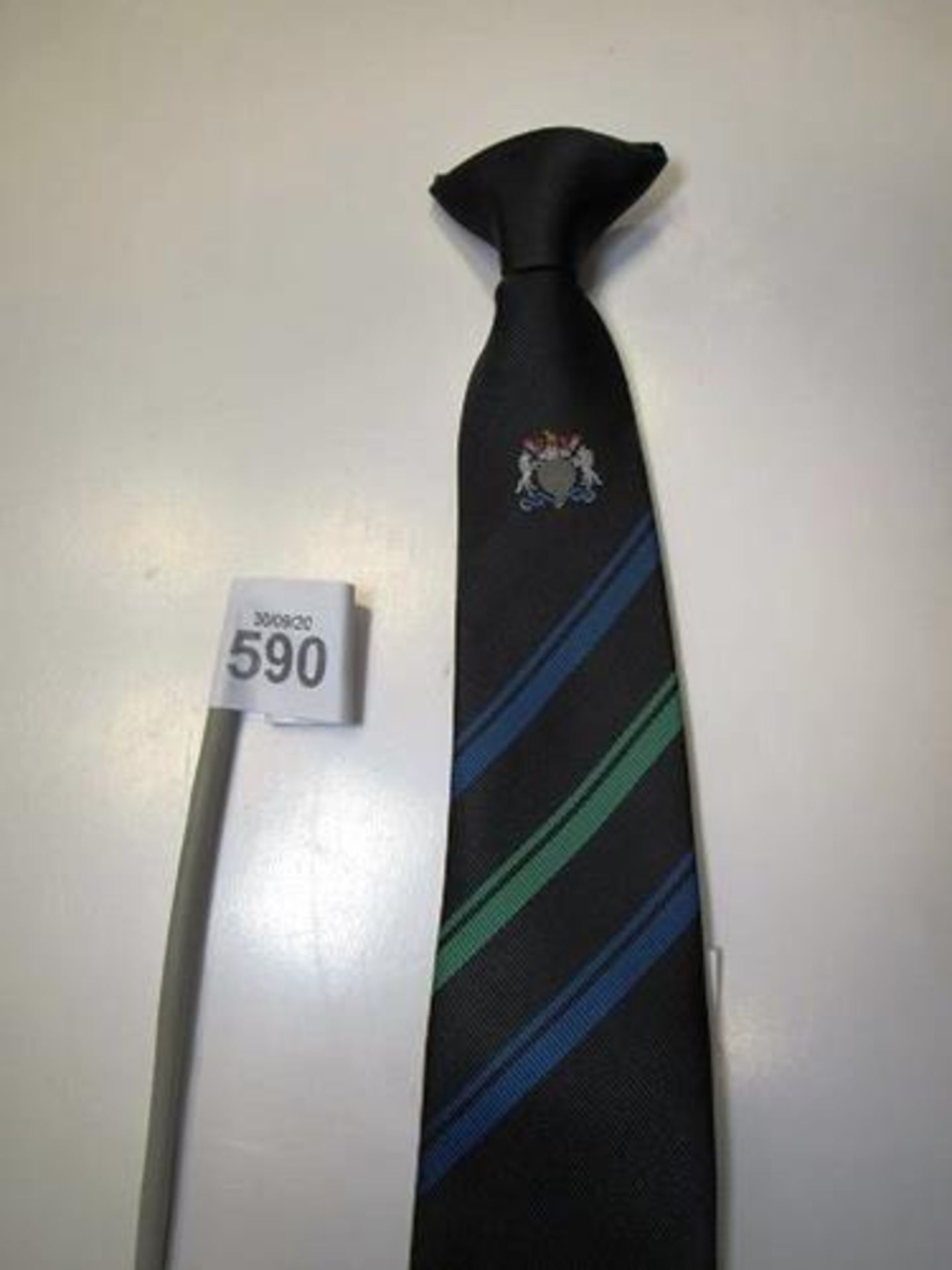 104 x clip on school ties with Sir Christopher Hatton School, Wellingborough logo - New (ES15B) - Image 3 of 3