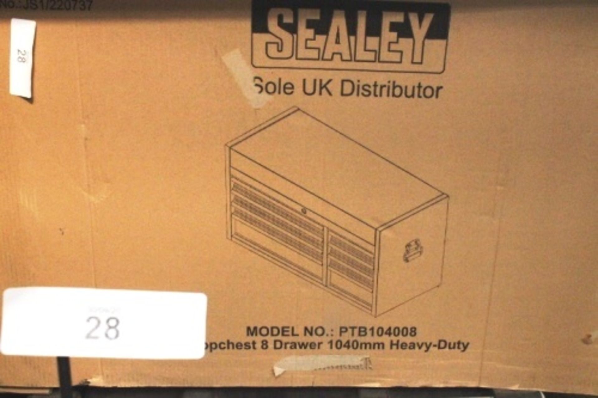 1 x Sealey heavy duty 8 drawer top chest, model PTB104008 and Sealey 1200 x 55mm drawer foam - New