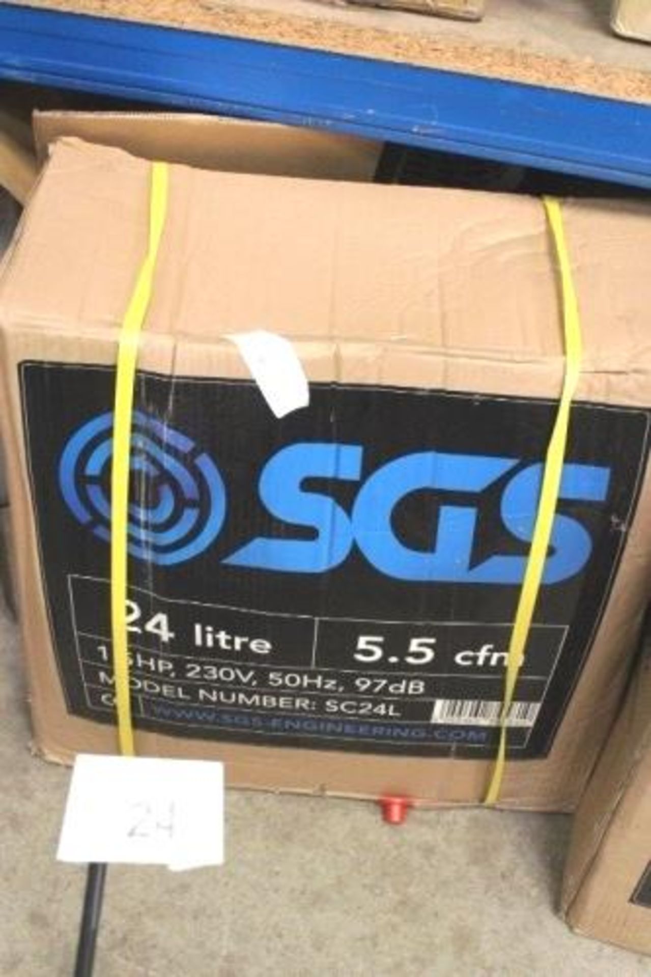 1 x SGS 24L 9.5cfm 1.5hp 230V portable air compressor, model SC24L - New in box (GS26)