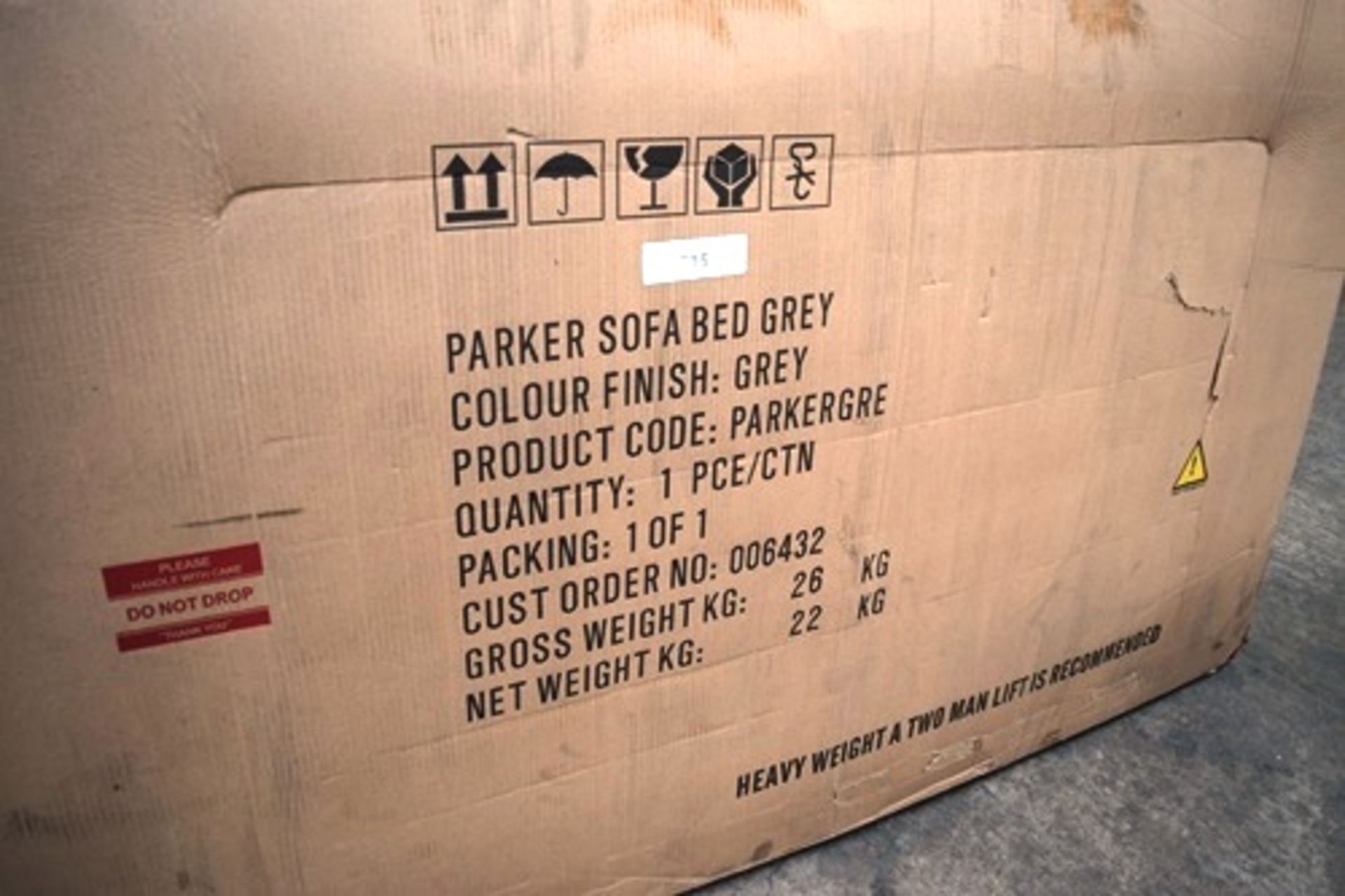 1 x Parker grey sofa bed, model Parker GRE - new (GSF46)