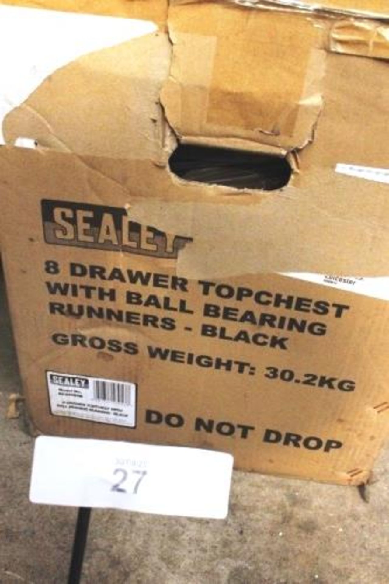 1 x Sealey 8 drawer top chest, colour black, model AP33089B - New in box (GS19)