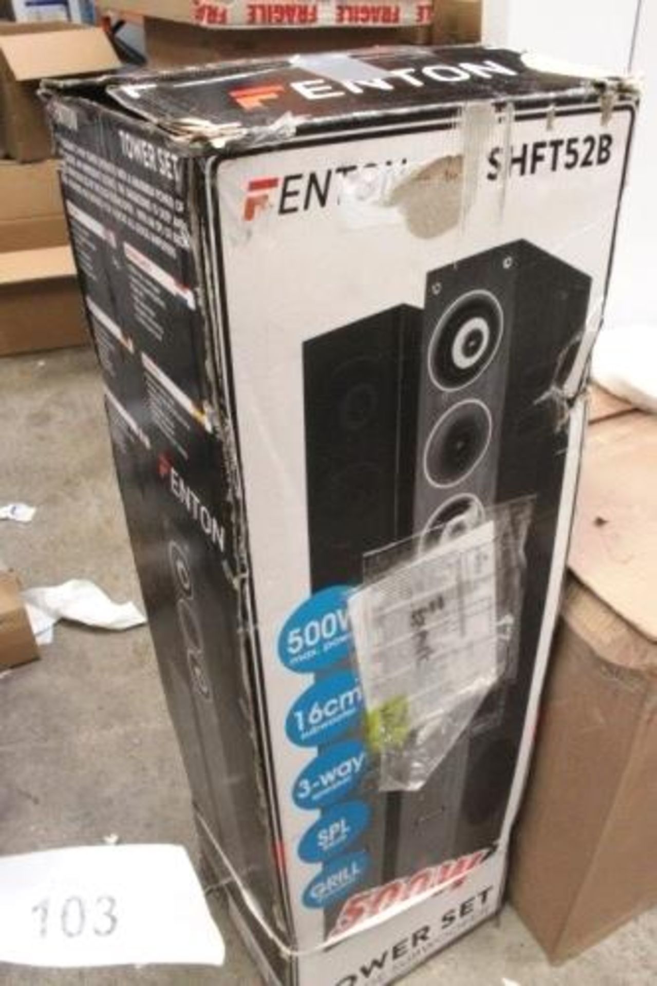 Fenton black tower speaker set, 500W max, model SHFT52B - New in box (ES8) - Image 4 of 4