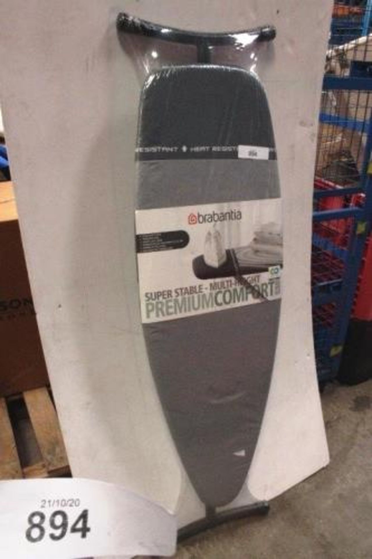 1 x Brabantia metallised super stable multi-height premium comfort ironing board, code 0001 ART