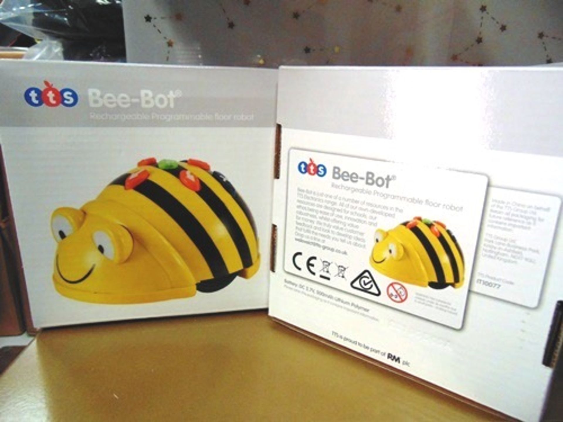 2 x TTS Bee-Bot programmable floor robots, product code IT10077 - New (C15tab)