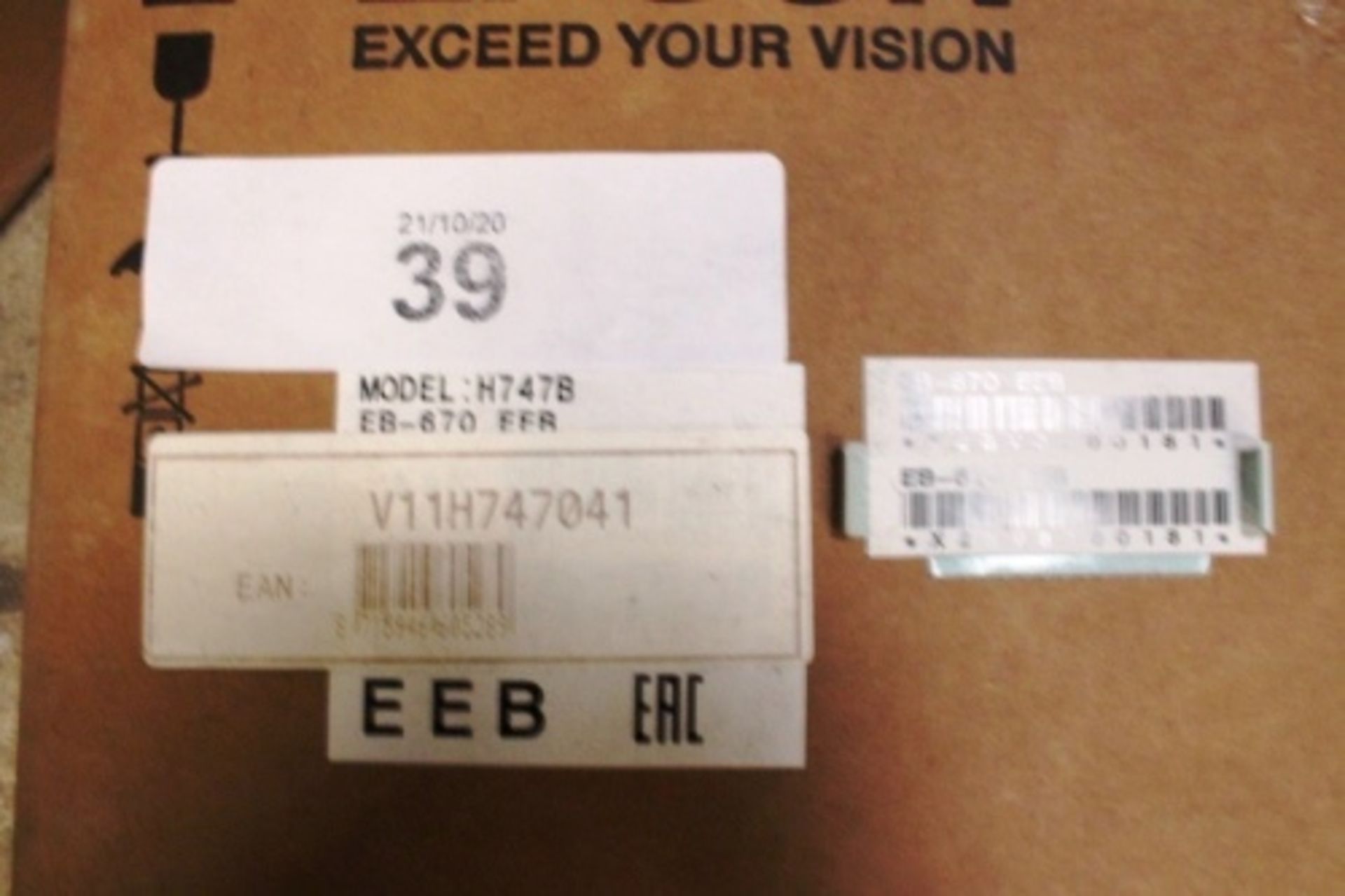 Epson EB670 multimedia projector, model H747B - Sealed new in box (ES4) - Image 2 of 2