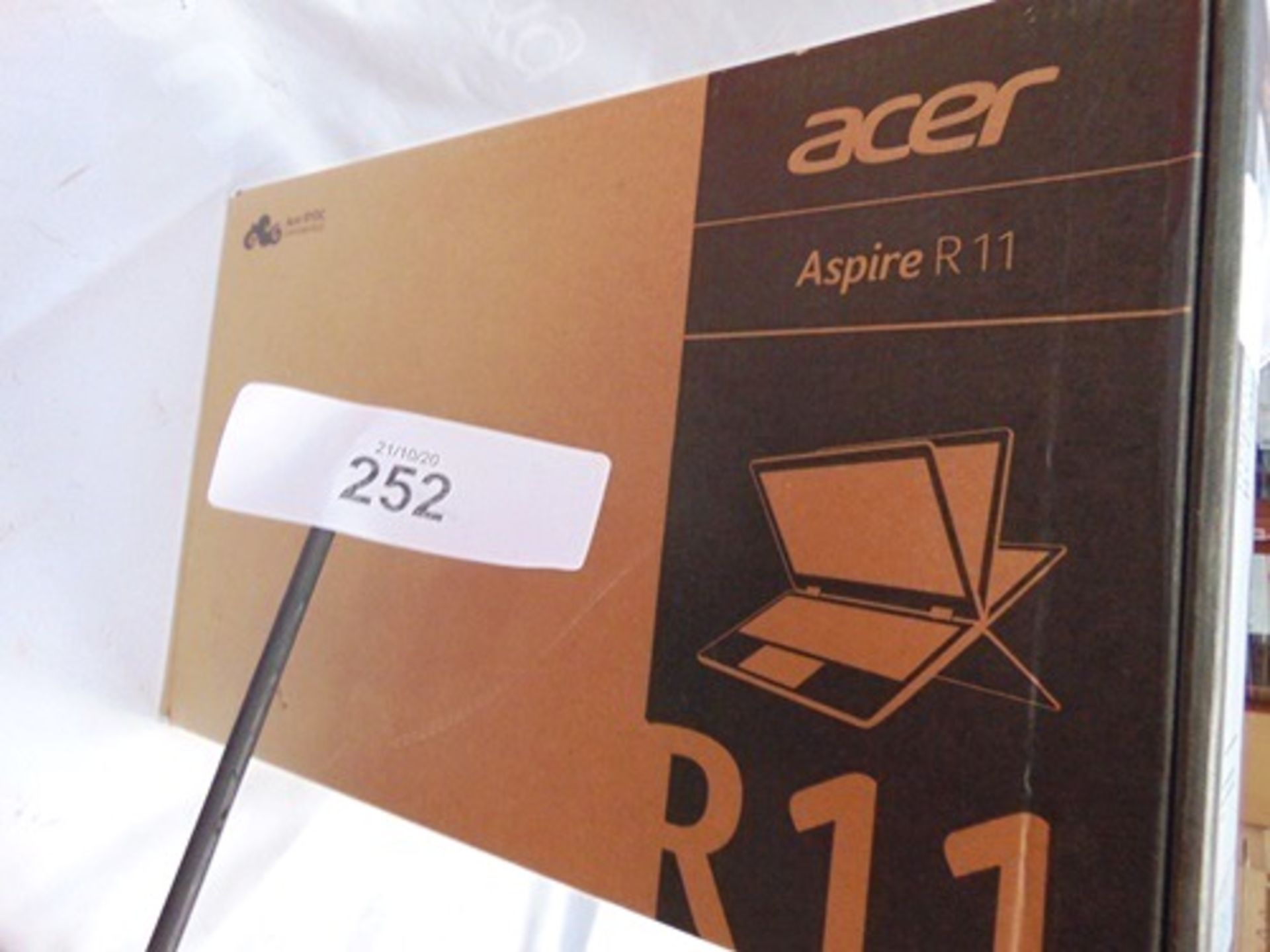 An Acer Aspire R11 laptop, model R3-131T-C83R, Windows 10, 11.6" screen, 32gb storage, 4gb Ram,