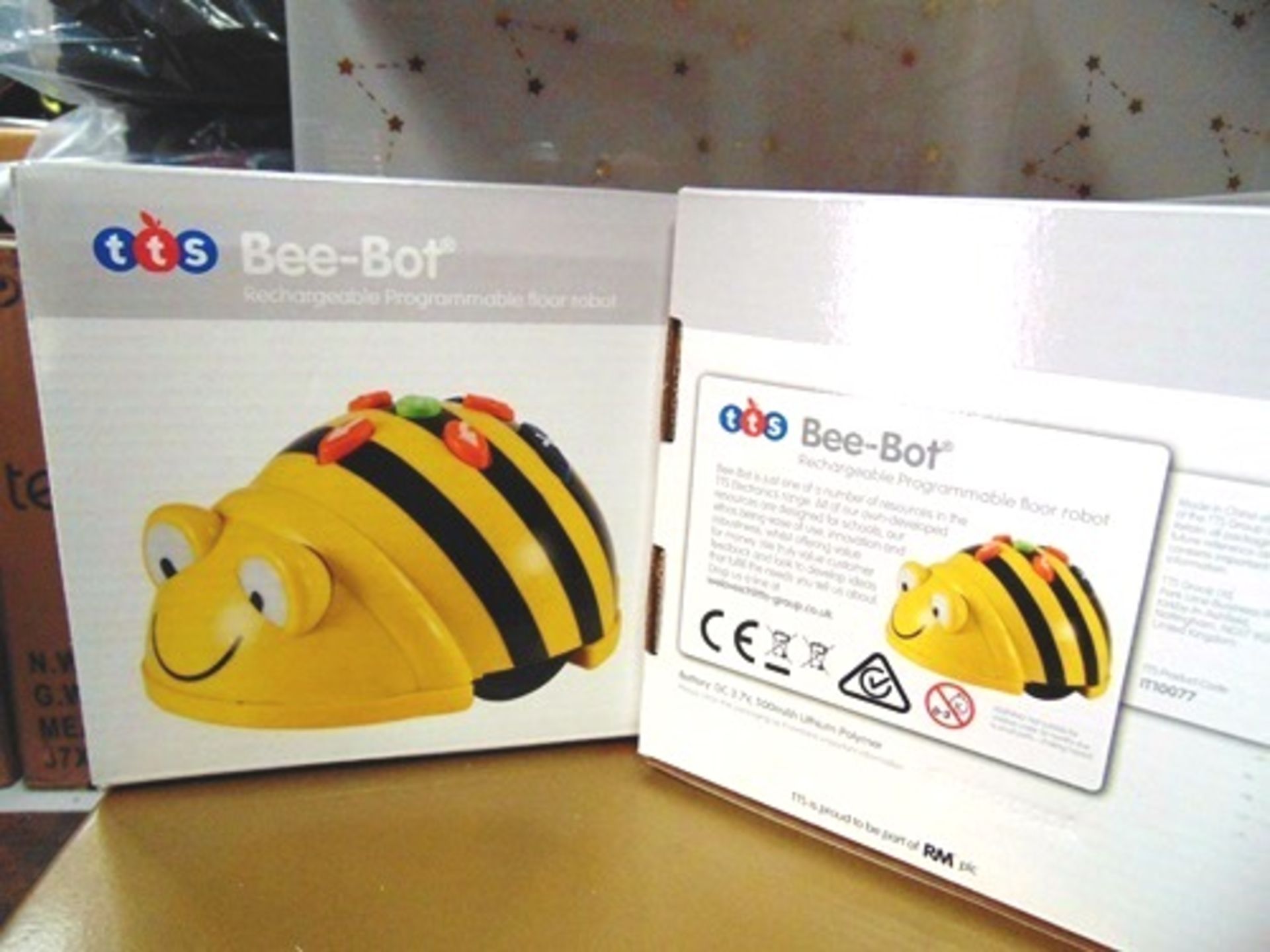 2 x TTS Bee-Bot programmable floor robots, product code IT10077 - New (C15tab)