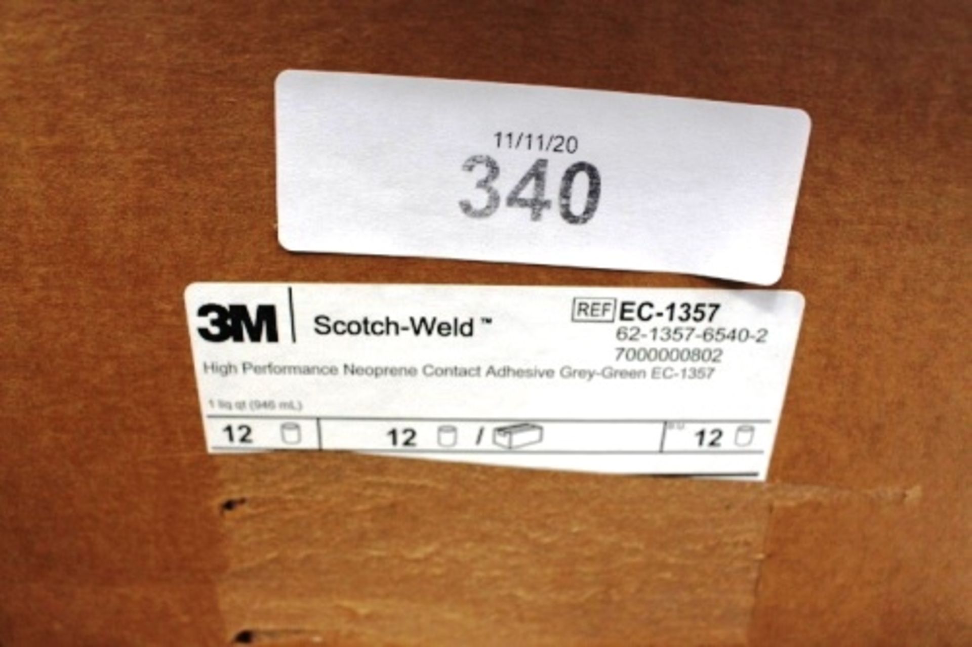 1 x 3M scotch weld high performance neoprene contact adhesive, Model EC-1357, colour grey-green - Image 5 of 5