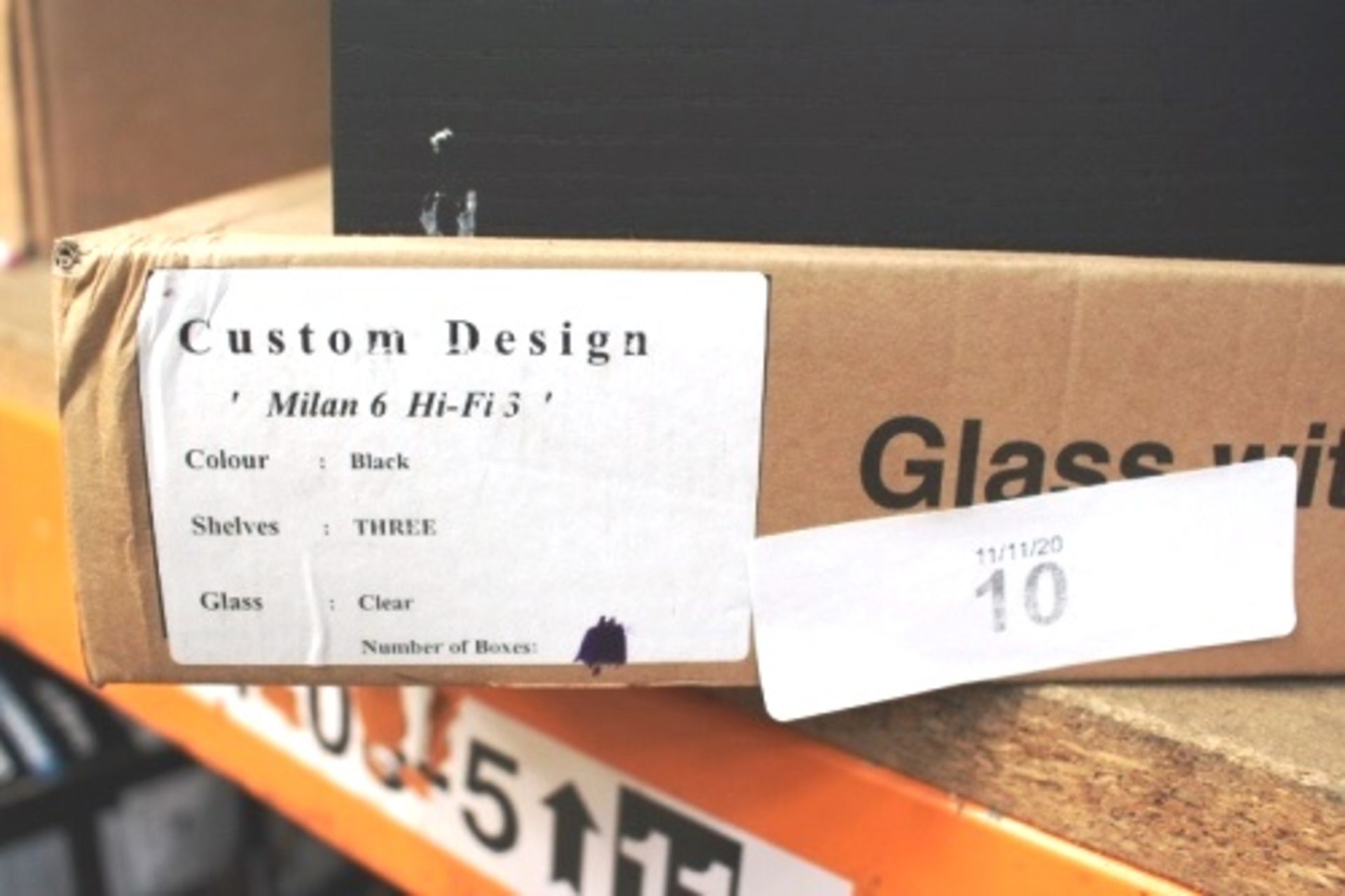 Custom Design Milan 6 Hi-Fi wood and glass Hi-Fi shelves - New in box (ES2) - Image 3 of 3