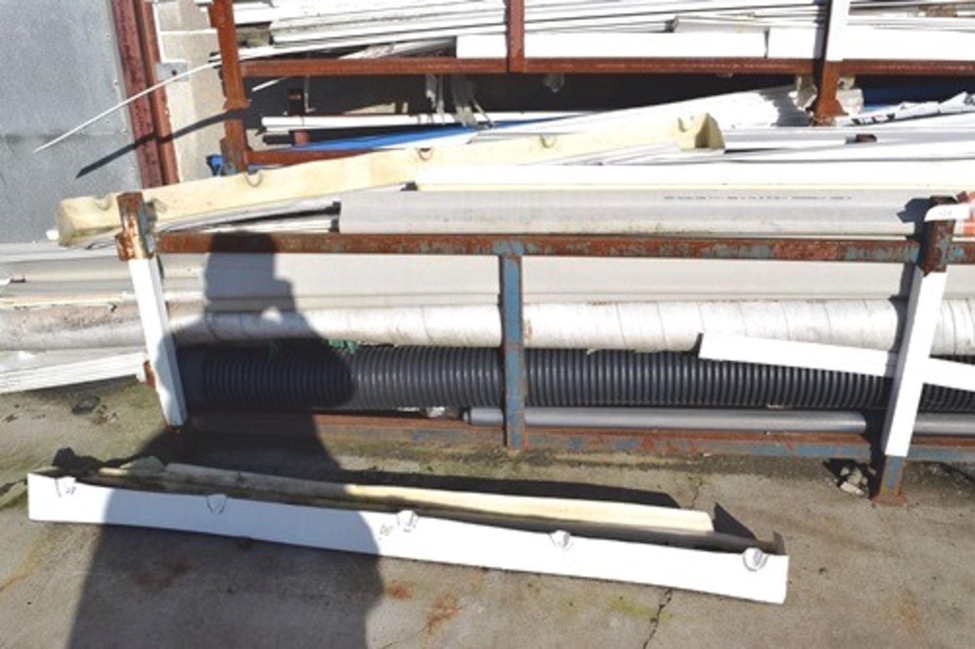 Assorted modern plastic profiles, pipe, facia's etc - open store (yard rear) - Image 8 of 13