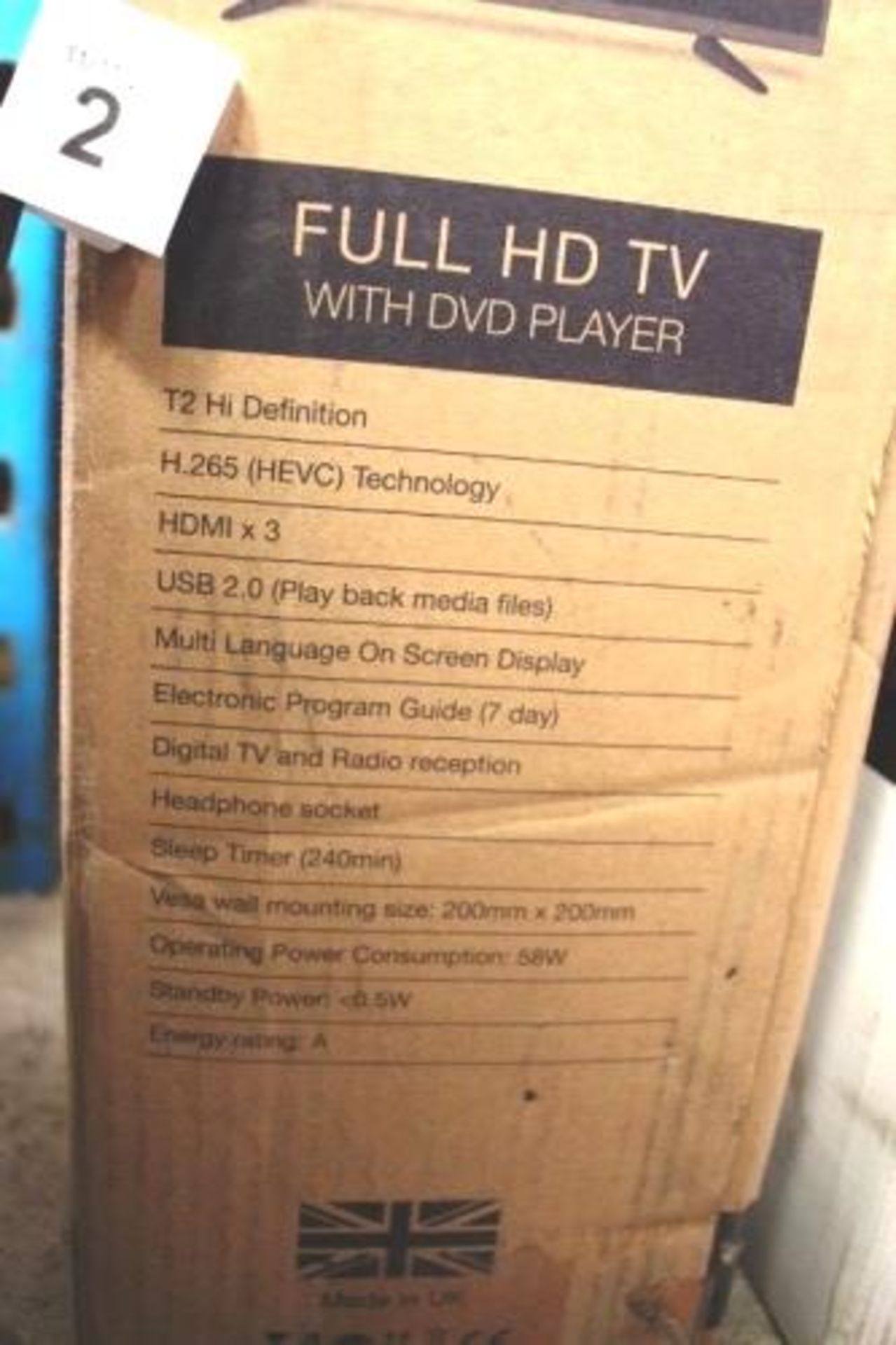 5 x TV's with broken screens, brands JVC, LG, Ferguson, power on - Spares and repairs (ES1) - Image 2 of 4