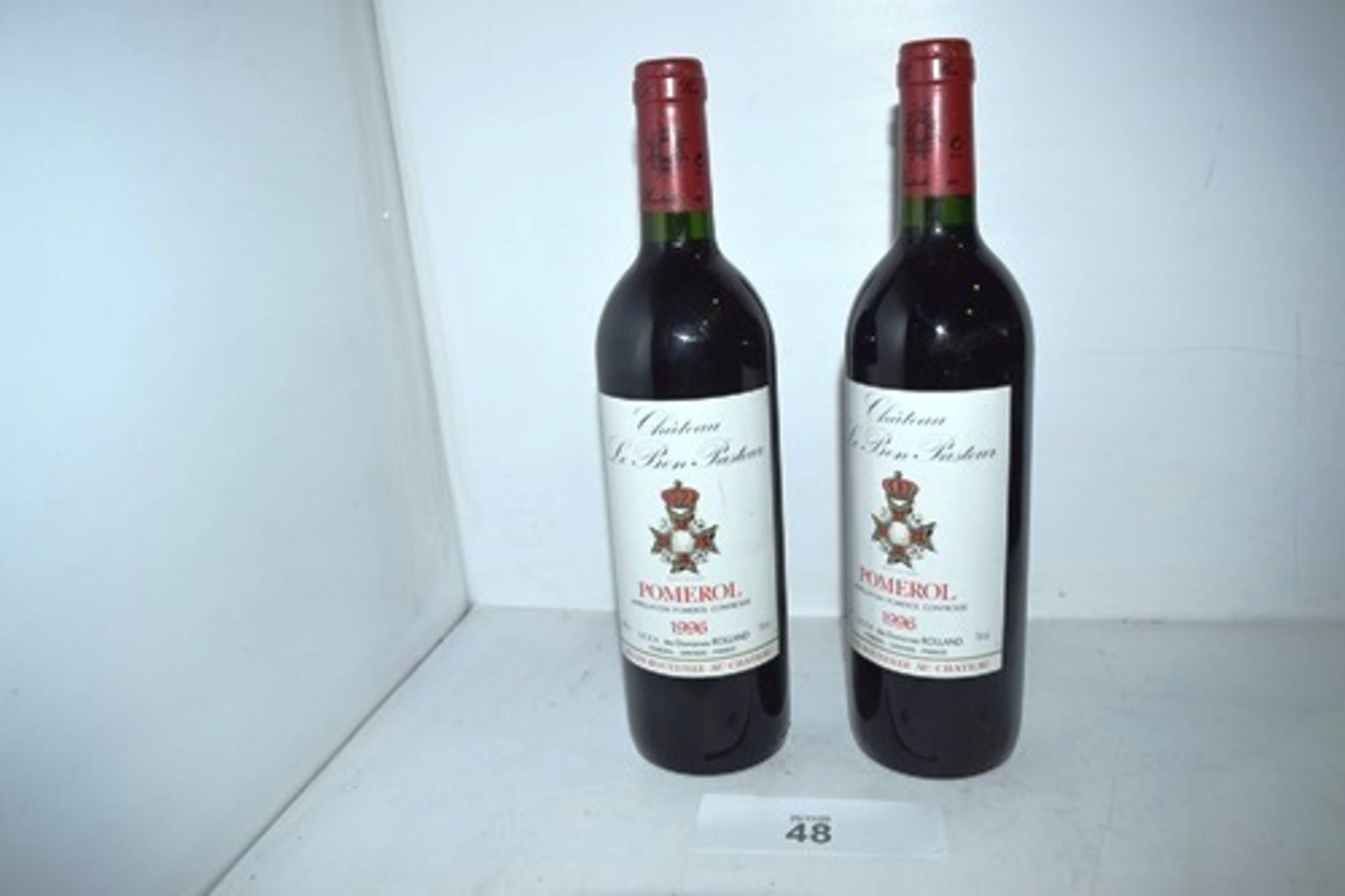 2 x bottles of Chateau Le Bon Pasteur Pomerol 1996 (2) (cab1)