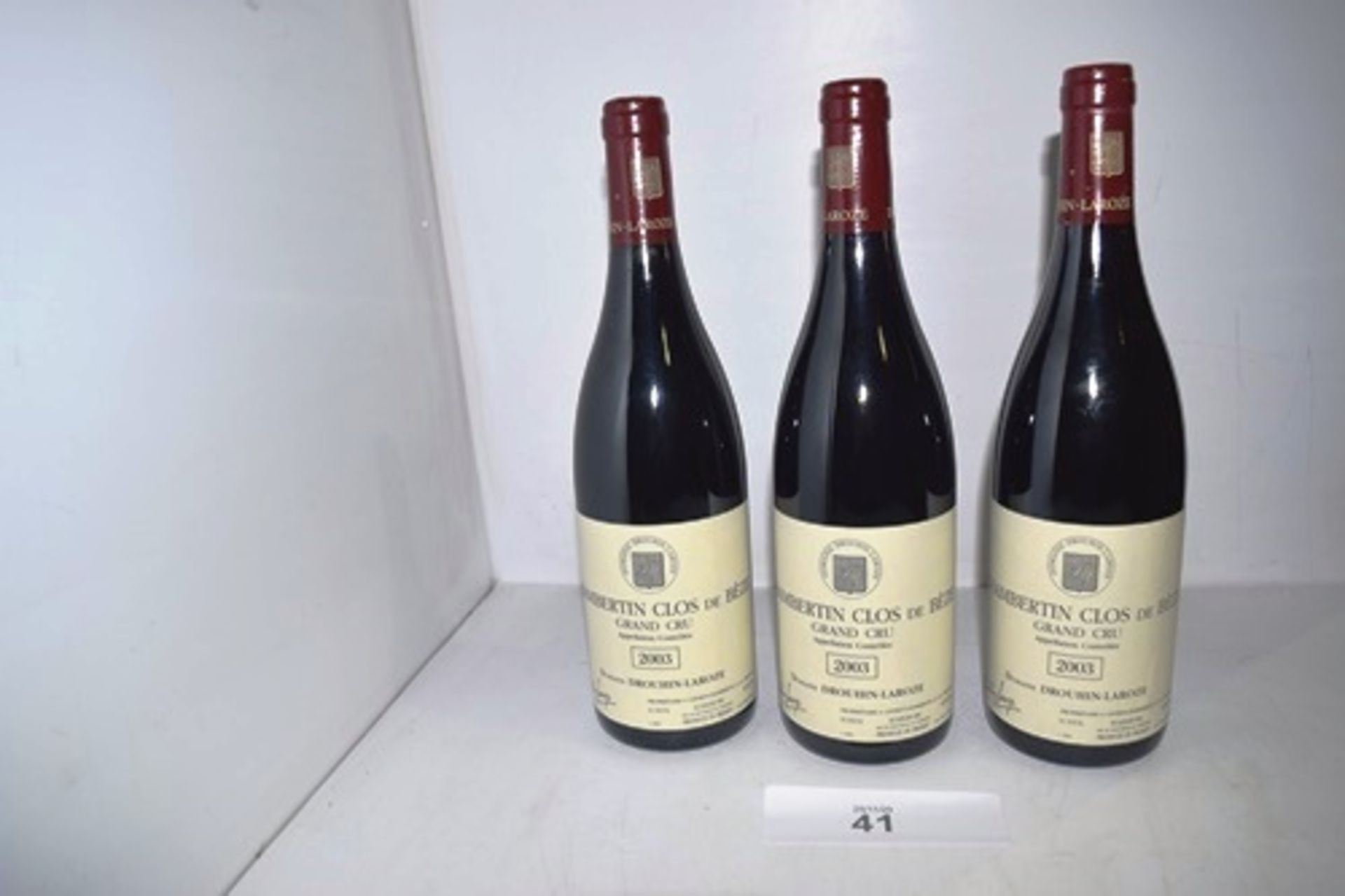 3 x Chambertin Clos de Beze Grand Cru 2003 Dom Drouhin-Laroze (3) (Cab1)