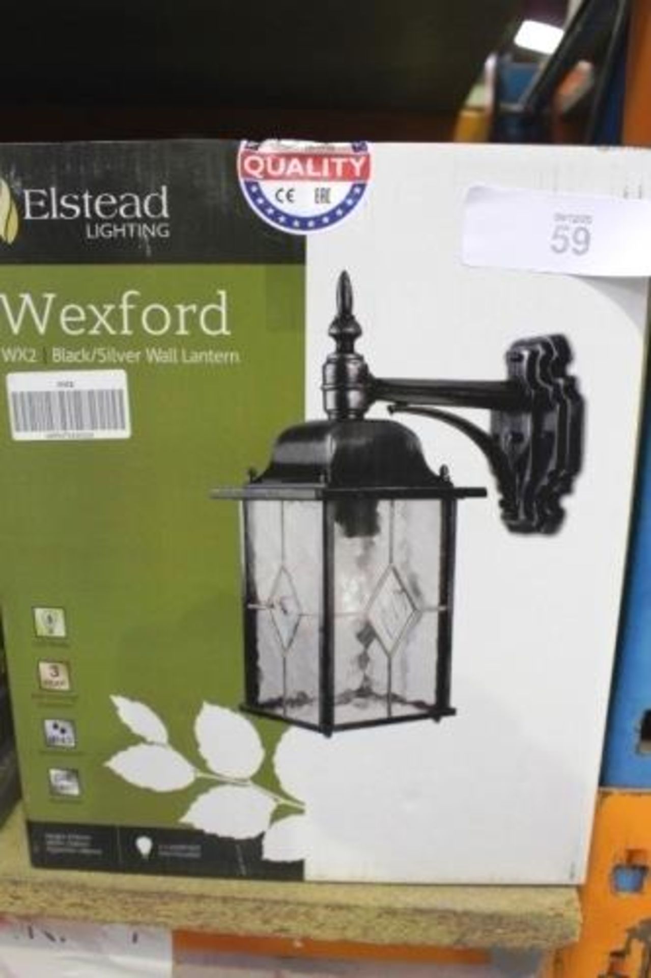 5 x Elstead Wexford black/silver wall lantern style outdoor lights, model WX2 - Sealed new in box (