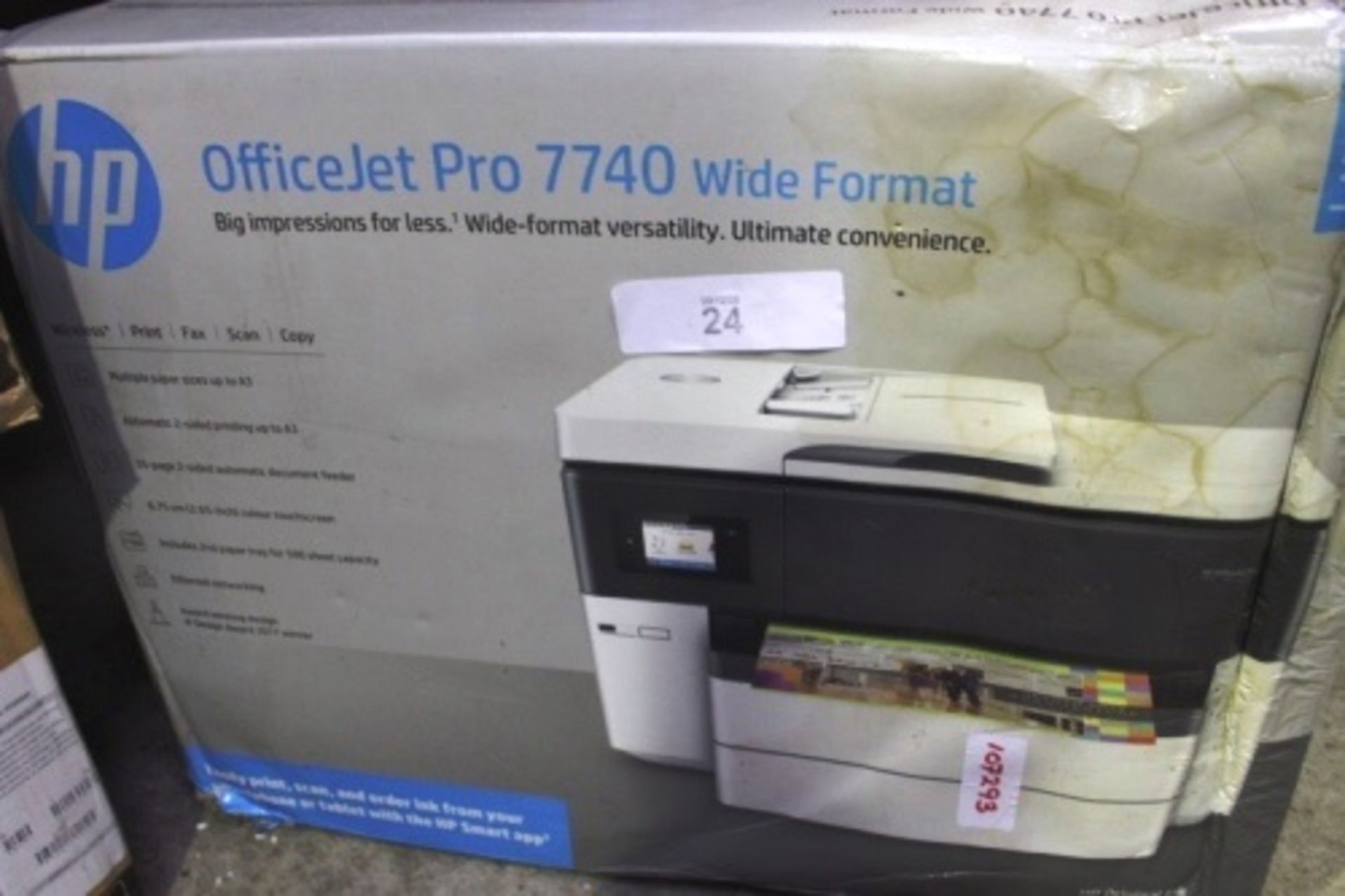 HP OfficeJet Pro 7740 wide format printer, model G5J38A Option A80 - Sealed new in box, box