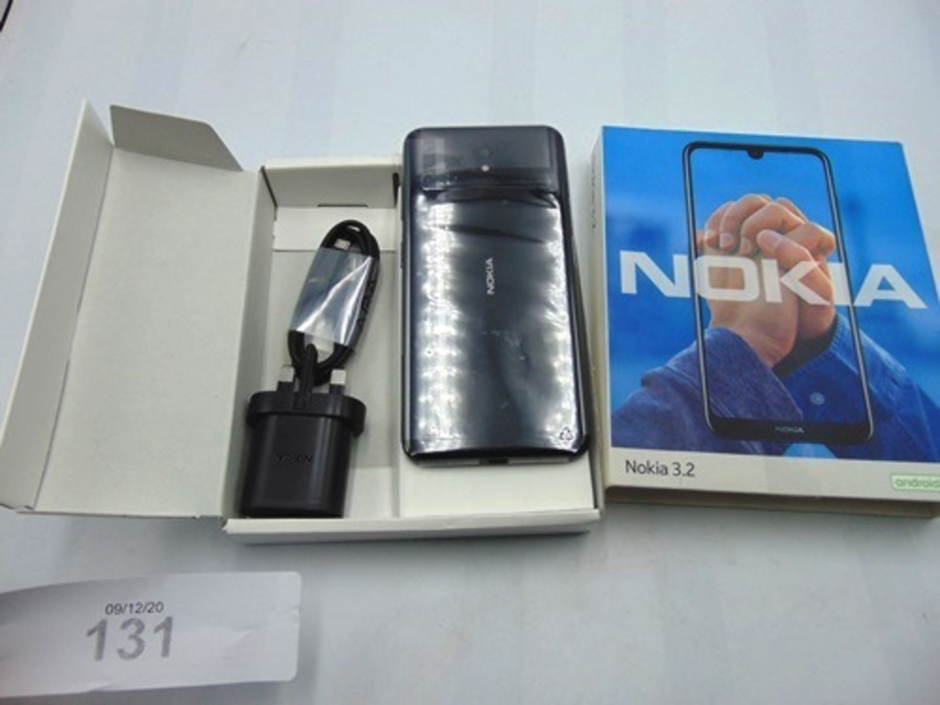 A black Nokia 3.2 smartphone, model TA-1156DS, 16gb, IMEI: 352907103166740 - New in box, box open. - Image 2 of 2