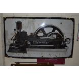 A "Crossley oil engine" enamel sign, 32ins x 56ins