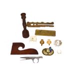 A box of small interesting metalware items includi