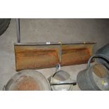 A vintage galvanised two section trough