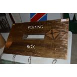 A copper postbox front, 33ins x 19ins