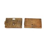 Two Antique wooden lockplates