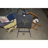 A small metal easel