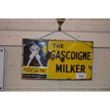 An enamel advertising sign for "The Gascoigne Milk