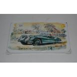 A Jaguar enamel wall plaque 13ins x 8ins