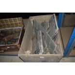 A box containing numerous leaded glass panels