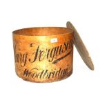A wooden hat box for Mary Ferguson, Woodbridge, AF