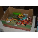 A collection of various die cast vintage toys