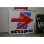 A large plastic "Bulldog" petrol sign, 49ins x 44i